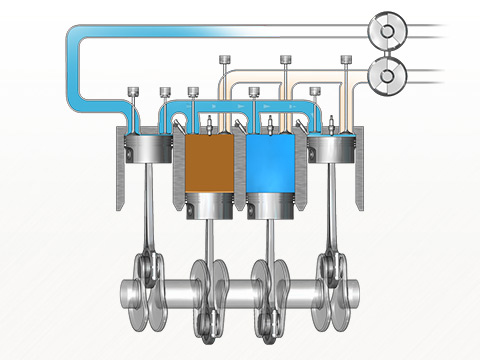 Image of the Scuderi four stroke engine